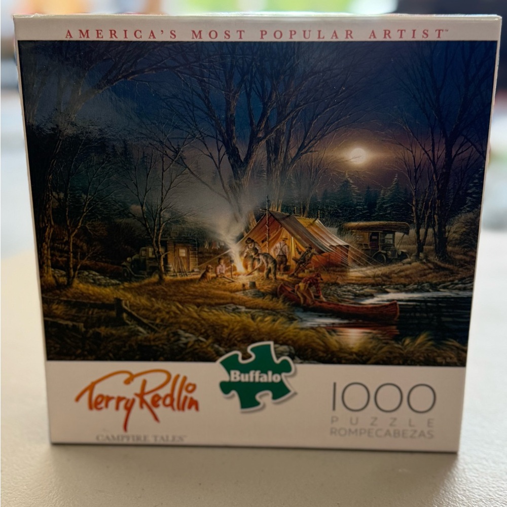 Buffalo David Bitton Campfire Night Puzzle - Blue, Brown, Gold